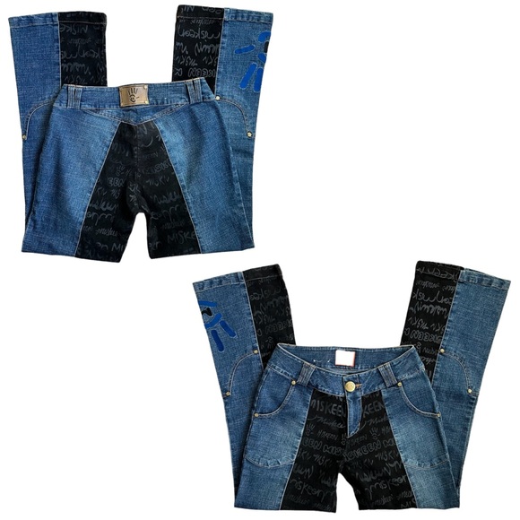 Miskeen vintage Y2K/90s graphic flare jeans - Picture 1 of 7